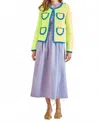 Hunter Russell Open-front Cardigan In Neon Yellow In Multi