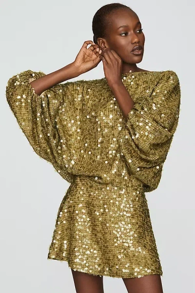 Hunter Saltere Sequin Mini Dress In Green