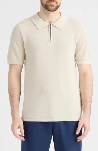 Hunter Saltwell Half Zip Polo Sweater In Neutral