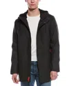 Hunter Sam Padded Rubberized Waterproof Rain Coat In Black