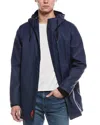 Hunter Sam Padded Rubberized Waterproof Rain Coat In Blue
