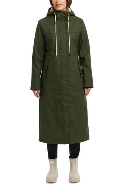 HUNTER HUNTER SAMMY WATERPROOF FAUX FUR LINED HOOD INSULATED RAINCOAT