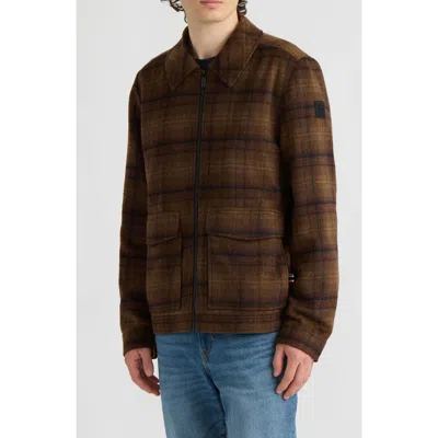 Hunter Samor Wool Blend Plaid Jacket In Brown