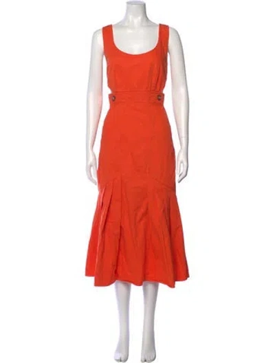 Pre-owned Hunter Scoop Neck Long Dress In Orange