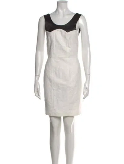 Pre-owned Hunter Scoop Neck Midi Length Dress In Neutral