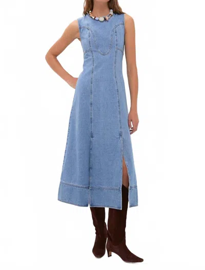 Hunter Sedona Dress In Vintage Denim In Brown