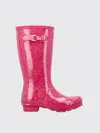 Hunter Big Kids Giant Glitter Wellington Boots In Rot