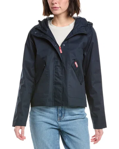 Hunter Short Rain Coat In Blue