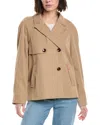 Hunter Short Rain Coat In Brown