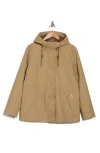 Hunter Short Rubberized Waterproof Rain Jacket In British Tan