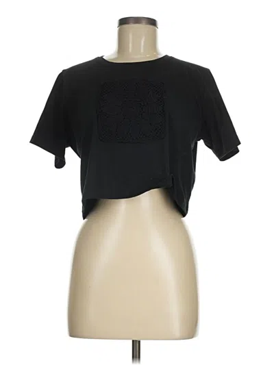 Pre-owned Hunter Short Sleeve Top Black Keyhole Neckline Tops