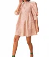 Hunter Sidney Mini Dress In Meadow In Pink