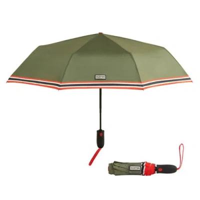 Hunter Signature Stripe Compact Umbrella In Green