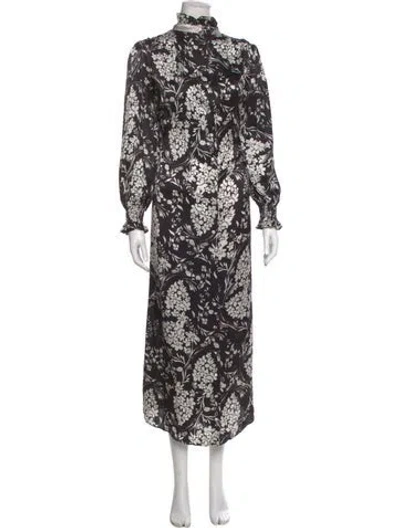 Pre-owned Hunter Silk Long Dress In Black