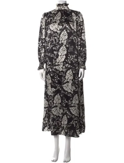 Pre-owned Hunter Silk Long Dress In Black