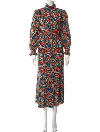 Pre-owned Hunter Silk Long Dress In Blue