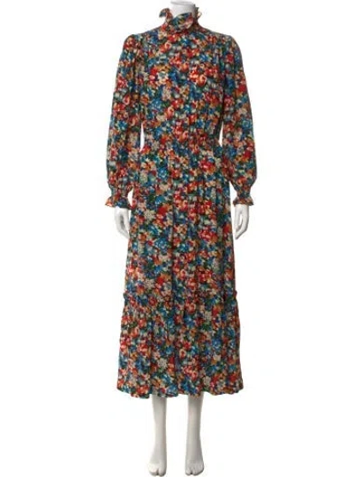 Pre-owned Hunter Silk Long Dress In Blue