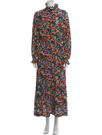 Pre-owned Hunter Silk Long Dress In Green