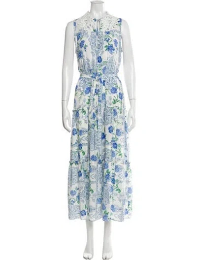 Pre-owned Hunter Silk Long Dress In Multi