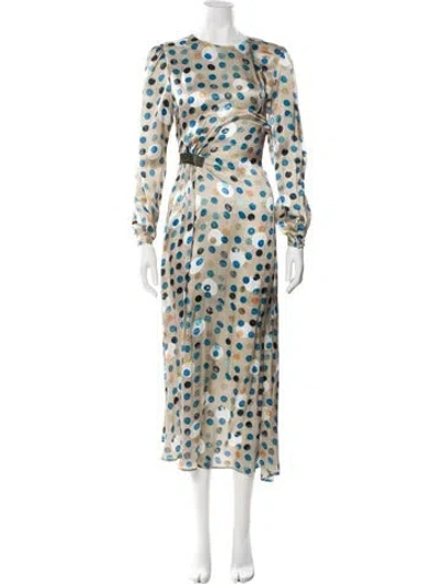 Pre-owned Hunter Silk Long Dress In Neutral