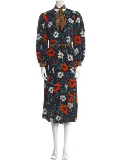 Pre-owned Hunter Silk Midi Length Dress In Black