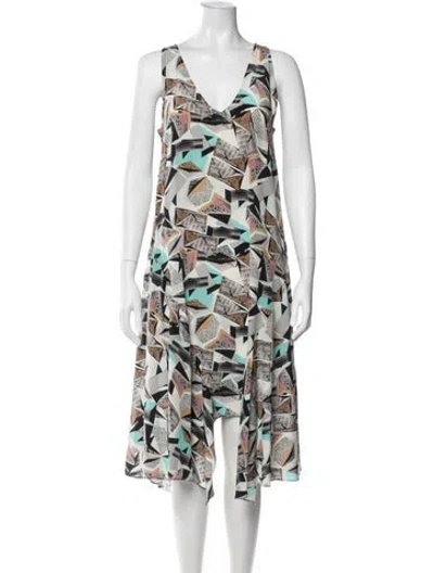 Pre-owned Hunter Silk Midi Length Dress In Multi