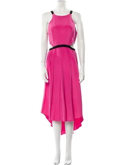 Pre-owned Hunter Silk Midi Length Dress In Pink
