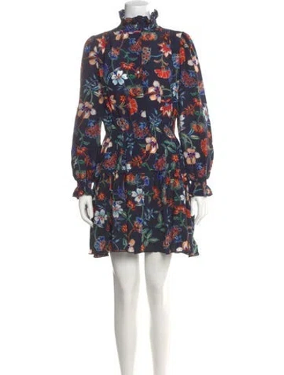 Pre-owned Hunter Silk Mini Dress In Blue