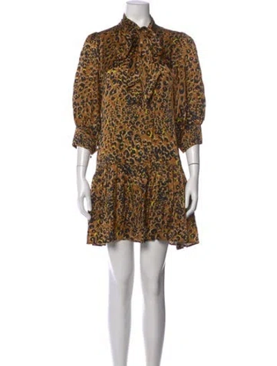 Pre-owned Hunter Silk Mini Dress In Neutral