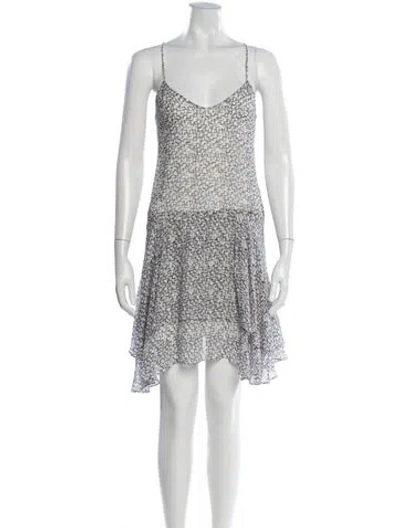 Pre-owned Hunter Silk Mini Dress In Neutrals