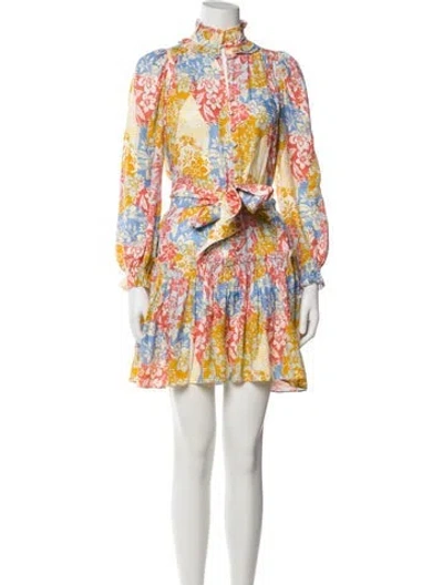 Pre-owned Hunter Silk Mini Dress In Yellow