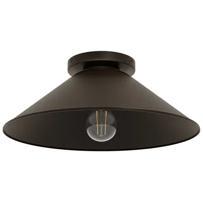 Hunter Skyflow Matte Bronze Outdoor 1 Light 14 Inch Medium Flush Mount In Brown