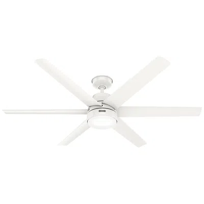 Hunter Skysail Led 60 In Fresh White Energy Star Weathermax Outdoor Fan