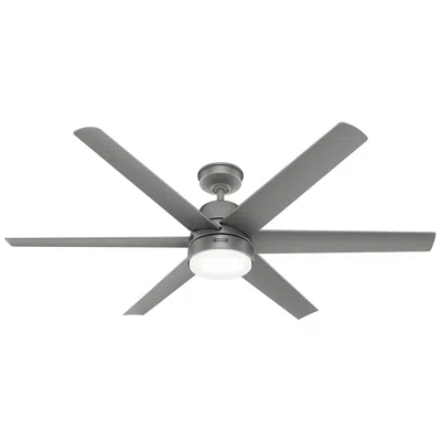 Hunter Skysail Led 60 In Matte Silver Energy Star Weathermax Outdoor Fan