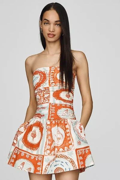Hunter Soleil Cotton Strapless Mini Dress In Multi