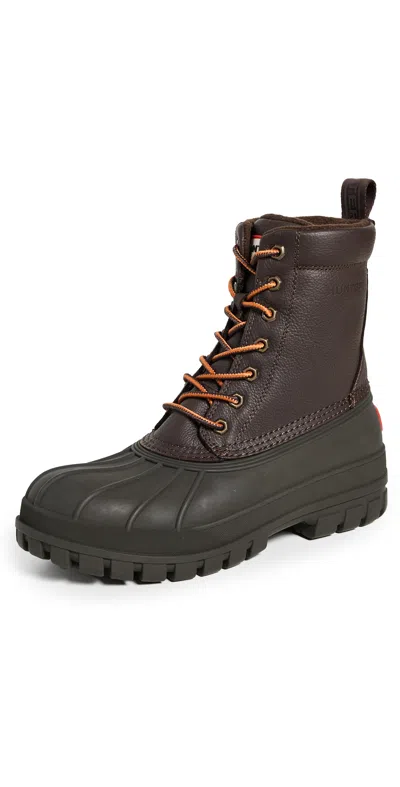 Hunter Southall Waterproof Insulated Boot In Demitasse/dark Brown