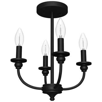 Hunter Southcrest Matte Black 4 Light Flush Mount Ceiling Light Fixture
