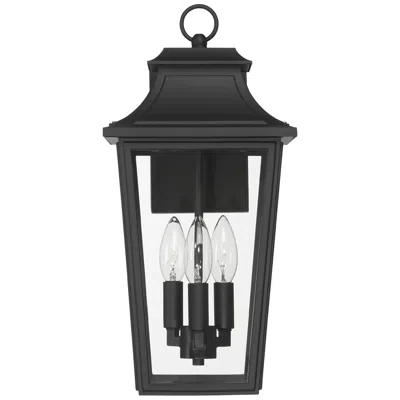 Hunter Spring Cove Matte Black Outdoor 3 Light Large 17 Inch Wall Light