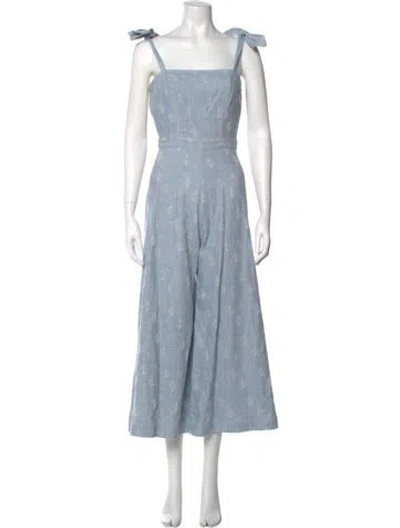 Pre-owned Hunter Square Neckline Jumpsuit W/ Tags In Blue