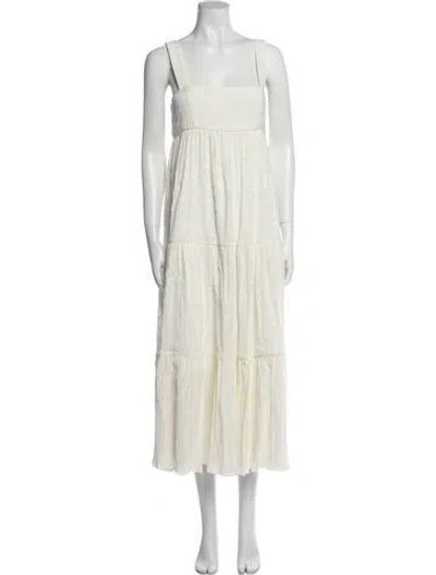 Pre-owned Hunter Square Neckline Long Dress In Neutral
