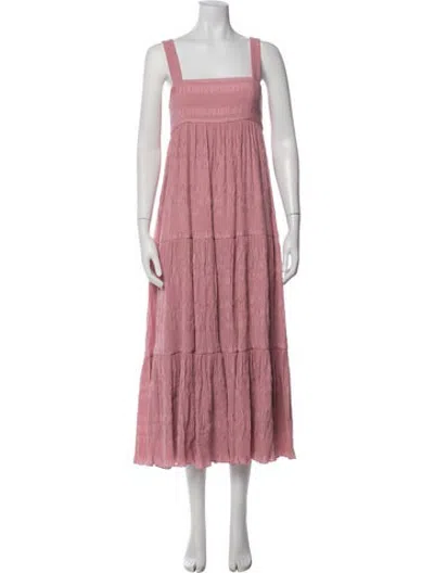 Pre-owned Hunter Square Neckline Long Dress In Purple