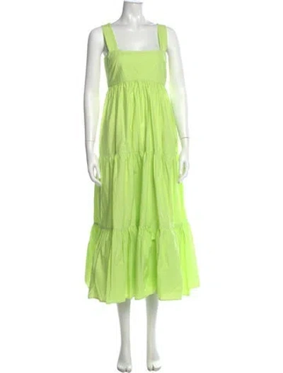 Pre-owned Hunter Square Neckline Long Dress W/ Tags In Green