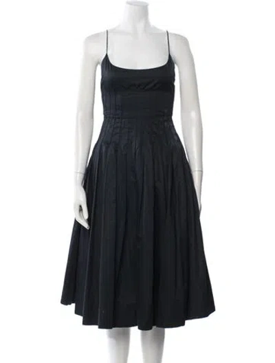 Pre-owned Hunter Square Neckline Midi Length Dress In Blue