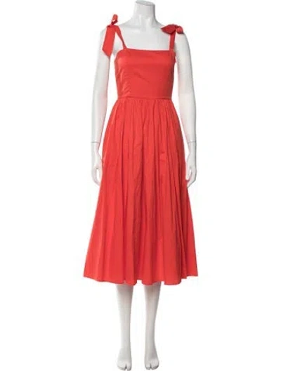 Pre-owned Hunter Square Neckline Midi Length Dress In Pink