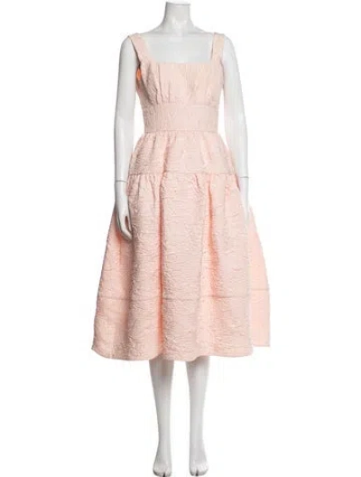 Pre-owned Hunter Square Neckline Midi Length Dress In Pink