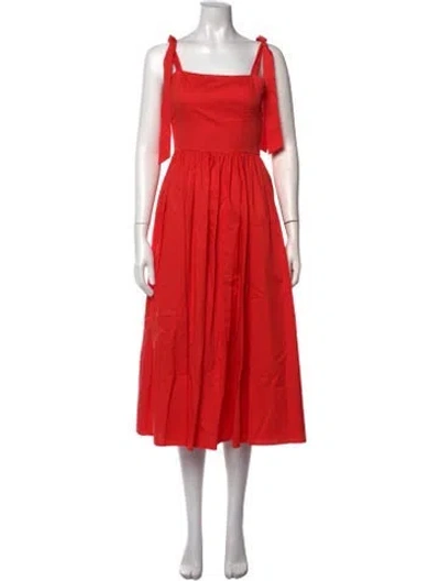 Pre-owned Hunter Square Neckline Midi Length Dress In Pink