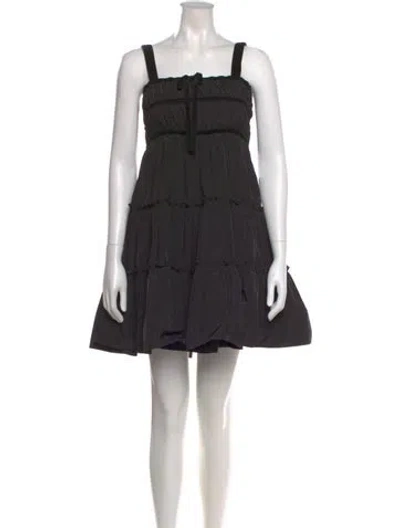 Pre-owned Hunter Square Neckline Mini Dress In Black