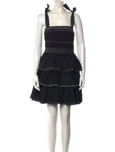 Pre-owned Hunter Square Neckline Mini Dress In Black