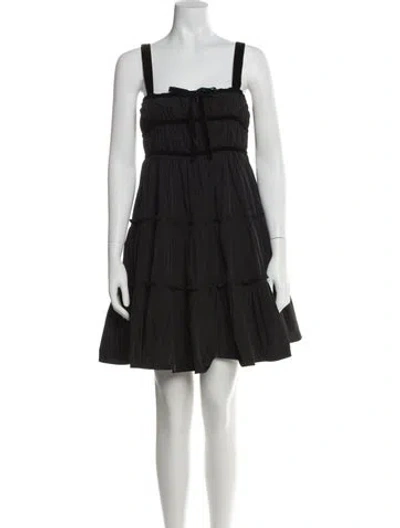 Pre-owned Hunter Square Neckline Mini Dress In Black