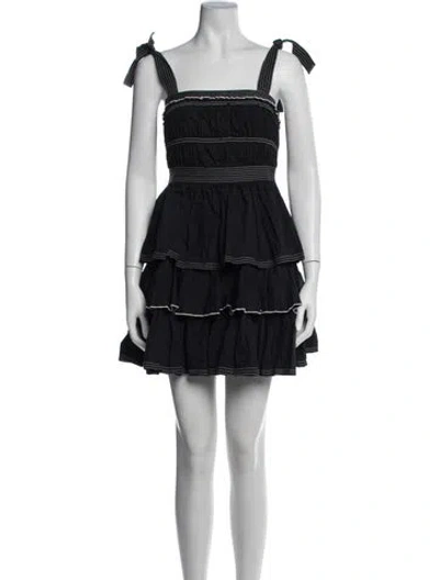 Pre-owned Hunter Square Neckline Mini Dress In Black